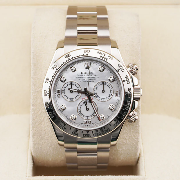 Rolex White Gold Cosmograph Daytona White Mother-Of-Pearl Diamond Dial 116509 md 40mm